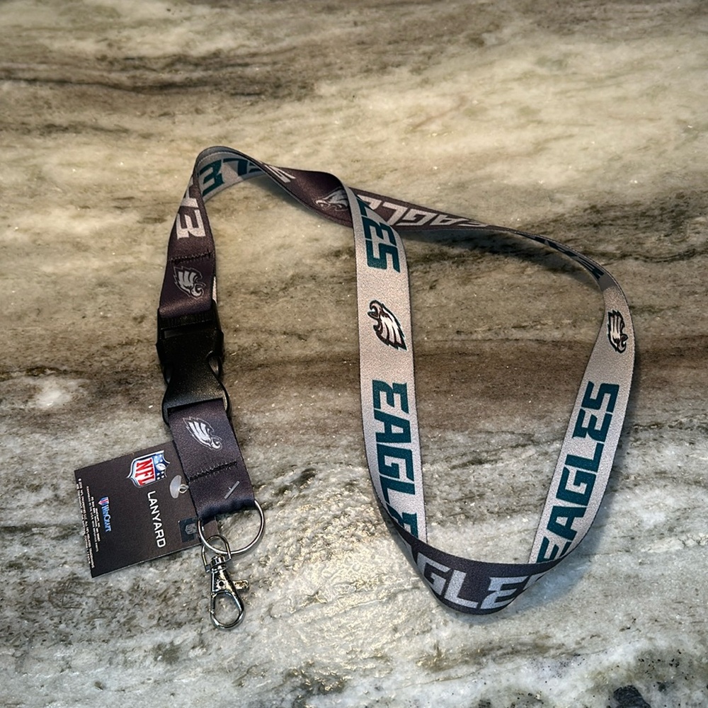 Philadelphia Eagles NFL Licensed Breakaway Key Chain LANYARD 1" Reversible